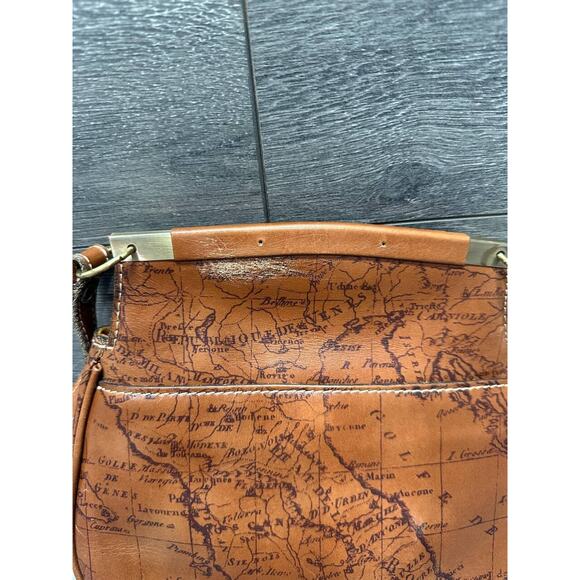 Patricia Nash Leather Veneto Crossbody Bag Signature Map Brown B000579 - Picture 8 of 14